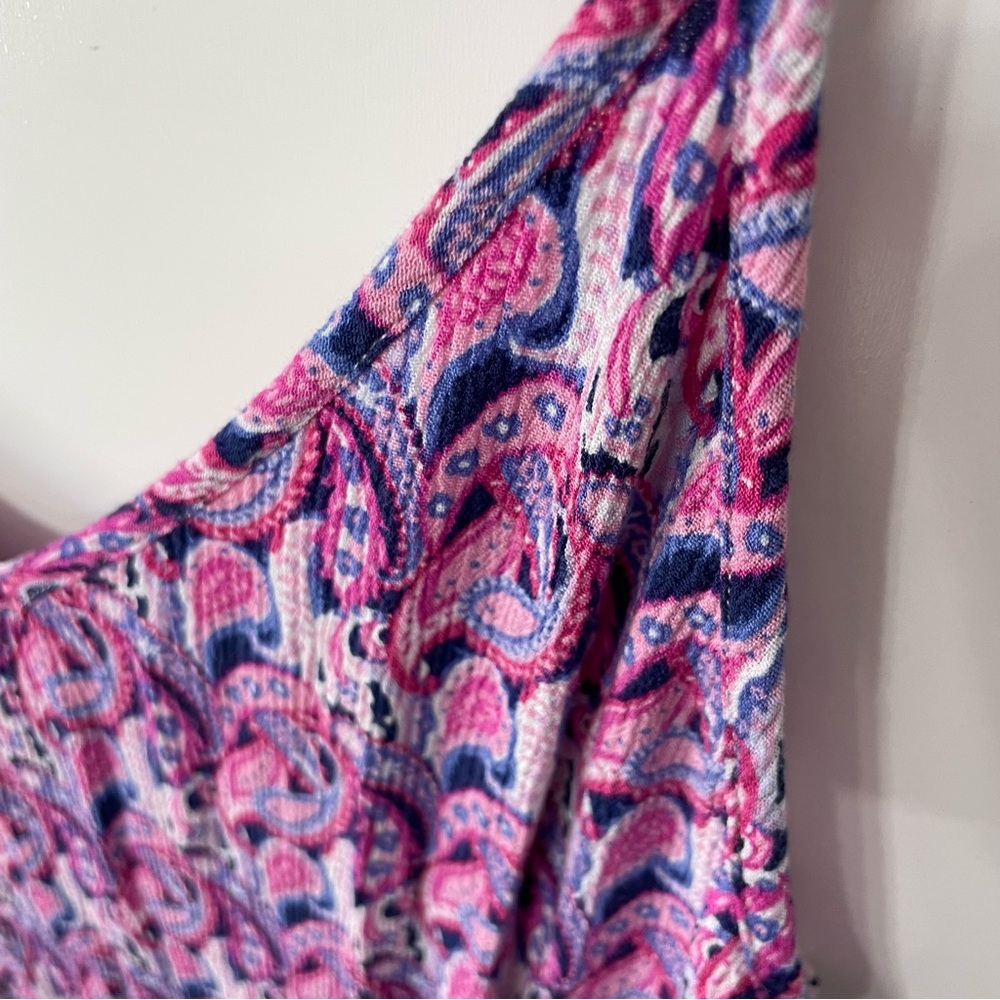 Simply Southern Y2K Pink & Purple Paisley Keyhole Maxi Slip Dress, size XL - Picture 6 of 12